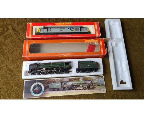 2 x Hornby Railways locomotives and tenders, R.033 BR Class 7MT locomotive "Morning Star" and Class 37 electric Railfreight M