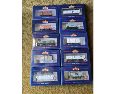 10 x Bachmann Branch Line company logo wagons and vans.