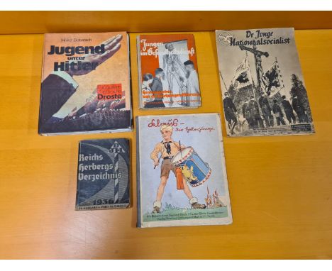 Various volumes Nazi Jungen including child propaganda, First Aid manuals and magazines.