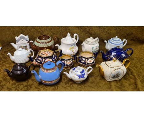 Collection of Victorian and later teapots, various makers to include Wades, Arthur Wood, Richmond, etc.