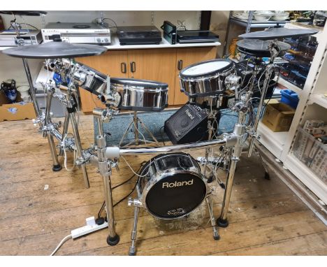 Roland VDrums V Pro Series TD-30KV drum kit, all items pictured including drum stand MDS-25, TD30 drum sound module, 2 x PD10