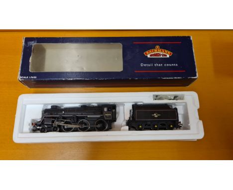 Bachmann 31-1065A Standard 4MT 75075, BR lined D/Chimney L/Crest BRIB tender.