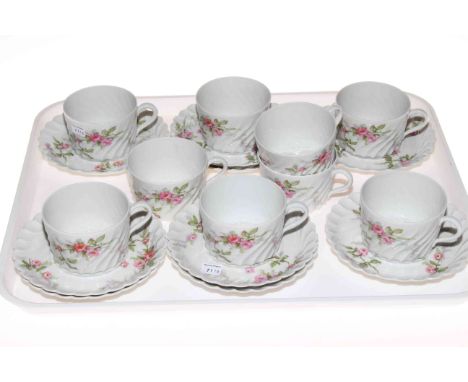Limoges Haviland nine cups and saucers.