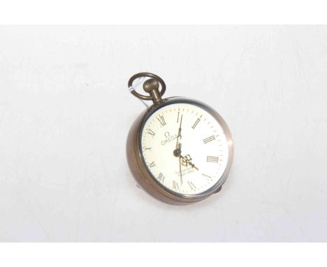 Spherical clock with ring handle.