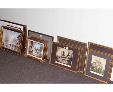 Collection of twelve various pictures including six Ruby Hare inks, prints, watercolour, etc.