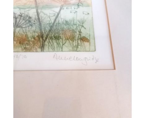 Framed print 'Cotswold Farm' #43/75 by Anne Longridge - 13¾" x 14¼" 