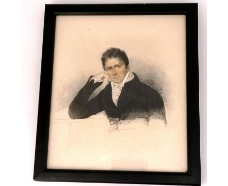 Portrait miniature of Dr Henry Card D.D. (1779-1844) who was vicar of Malvern 1815-1844 - 6½" x 7½" -he died in 1844 aged 65 