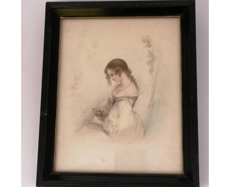 Portrait miniature of a young lady - 8¼" x 6¾"