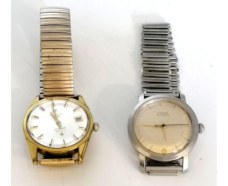 Stainless steel cased eterna automatic bumper movement wristwatch (runs) on bonklip bracelet t/w Tissot automatic seastar wri