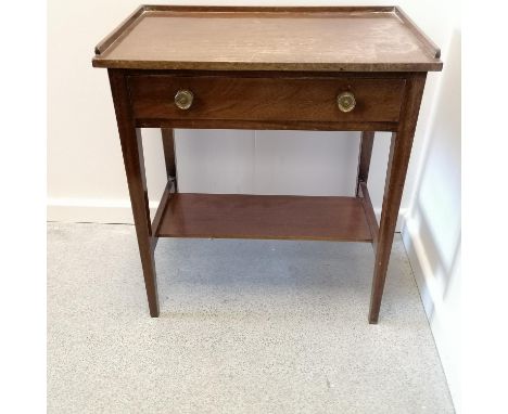 Mahogany single drawer side table with shelf - 22" x 25" x 14" 