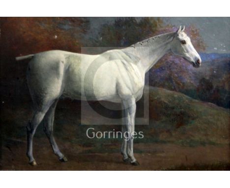 Frank P. Mahony (1862-1916)oil on canvasPortrait of a grey horse 'Smoke'signed and dated 188613.5 x 19.5in.