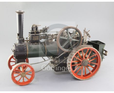 A scratchbuilt working model of a traction engine, E J W 973, 17.5in.