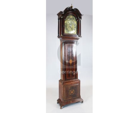An 18th century and later mahogany longcase clock, Carter of Uxbridge, the inlaid case with fluted quarter columns, the signe