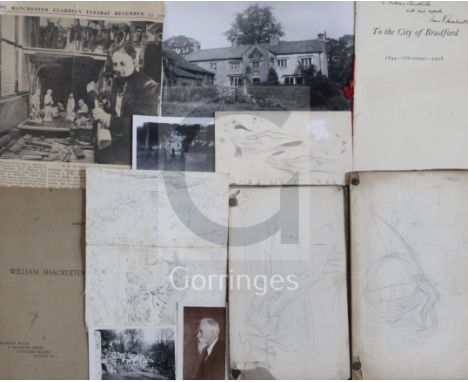William Shackleton (1872-1933) and May Furniss. An extensive collection of sketchbooks together with family photographs, exhi