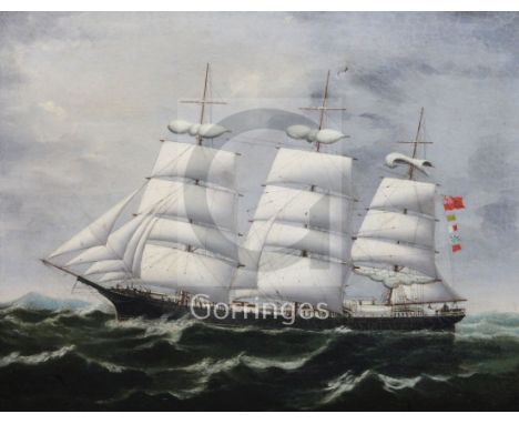 Mid 19th century Chinese Schooloil on canvasShip portrait of the Stephen D.Horton off the Chinese coast,22 x 29in.