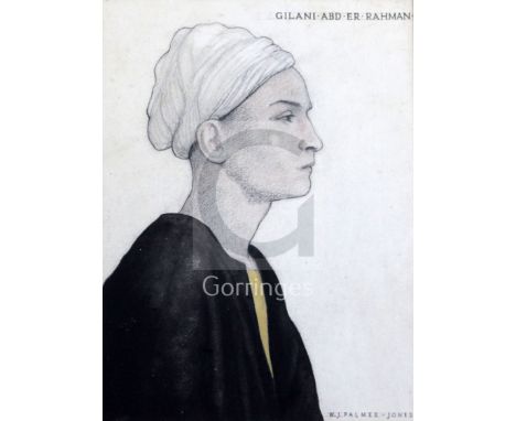 William J. Palmer-Jones (1887-)charcoal and watercolourPortrait of an Egyptian youth, 'Gilani.Abd.Er.Rahman'signed in pencil1