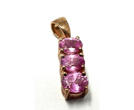 Certificated 9ct gold Pink Sapphire pendant  C.O.A 