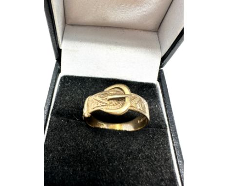 9ct gold vintage buckle ring (3.1g) 