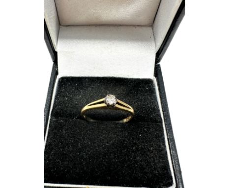 9ct gold vintage diamond set solitaire ring (1.1g) 