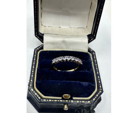 9ct gold tanzanite half eternity ring (1.4g) 