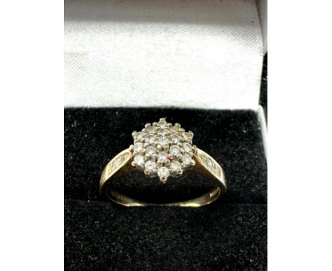 9ct gold vintage diamond set cluster ring (2.6g) 