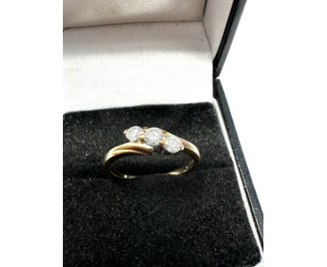 9ct gold vintage diamond set trillogy ring (2.1g) 