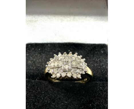 9ct gold vintage diamond set cluster ring (2g) 