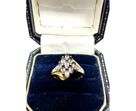 9ct gold diamond &amp; tanzanite dress ring (2.4g) 