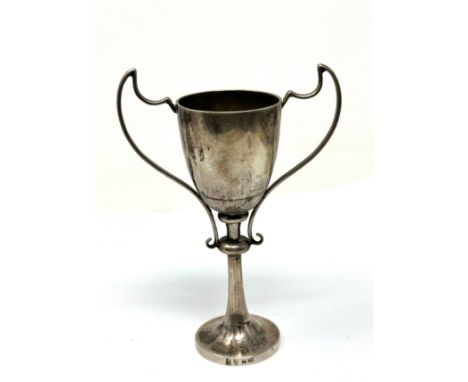 Chinese silver twin handle cup measures approx height 14cm 