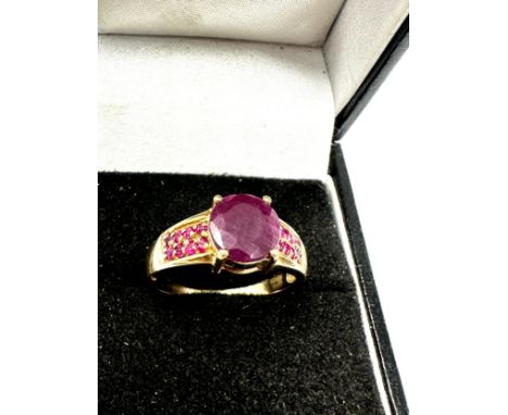 9ct gold Ruby &amp; pink sapphire ring 
