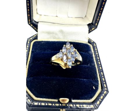 9ct gold diamond &amp; tanzanite dress ring (2.5g) 