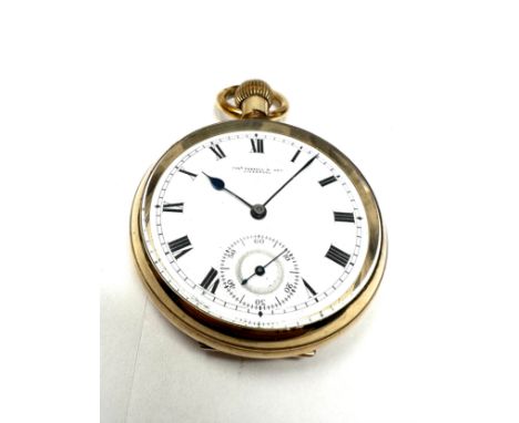Vintage rolled gold open face thomas russell pocket watch not ticking 