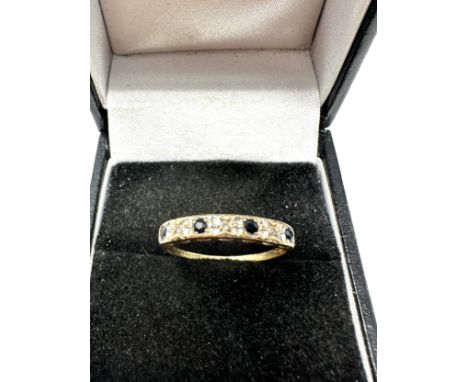 9ct gold vintage sapphire and diamond set half hoop eternity ring (1.4g) 