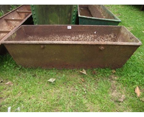 A small vintage cast iron trough of rectangular and tapered form stamped to interior Gibbons Hungerford, 94 cm long x 36 cm w