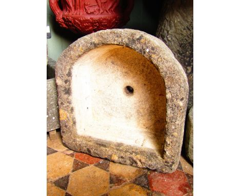 A good limestone D-end trough, with central drainage hole, 50 cm max.