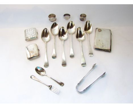 A miscellaneous collection of six Old English pattern tablespoons, various makers, London & Exeter, 1802 - 1836, with monogra
