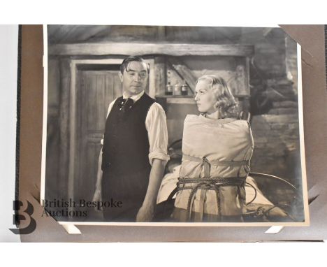Contained in 5 albums (slotted-in not stuck), some w/ press release/film details on back, inc. Laurel &amp; Hardy, George For