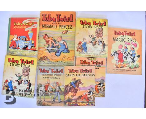 19 Toby Twirl Books &amp; Annuals inc. 4 x Toby Twirl Adventures 1948/50/53/58, 2 x T.T. Story Book, 1947 in dust wrap, T.T. 