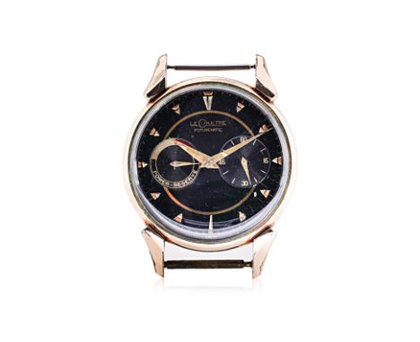 A JAEGER LECOULTRE FUTUREMATIC GOLD PLATED AUTOMATIC WATCH Black dial with gilt hands and hour markers, subsidiary seconds an