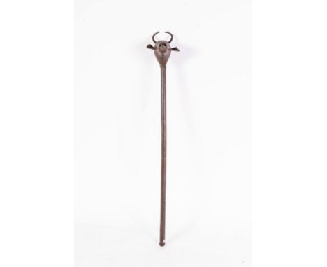 Islamic Art A silver overlaid processional mace with bull head finial Qajar Persia, 19th century . . .