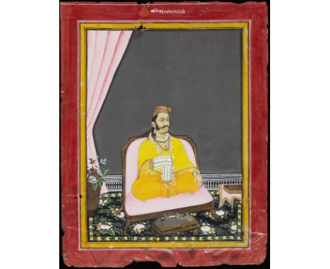 Indian Art A portrait of a nobleman India, early 20th century . . Cm 26,00 x 33,00. Provenance: Venetian private collection,I