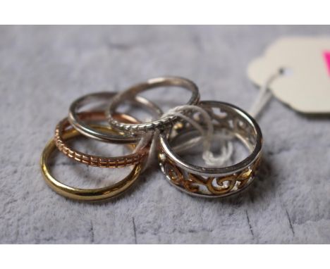 Collection of 5 Ladies Gem Set rings Size R 