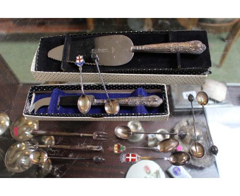 Set of 5 Silver Coffee Bean spoons and assorted Silver Flatware 