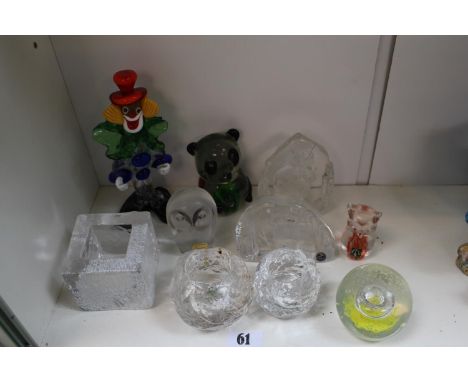Collection of assorted Art Glassware inc. Goebel, Kosta Boda etc 
