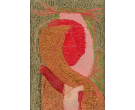 STEPHEN ANTONAKOS (GREEK-AMERICAN 1926-2013)Portrait of a Woman, 1958fabric and mixed media collage41 x 29 cm (16 1/8 x 11 1/