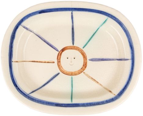 PABLO PICASSO (SPANISH 1881-1973)Smiling Sun, glazed ceramic plate31 x 39 cm (12 1/2 x 15 1/3 in.)stamped, marked, and number