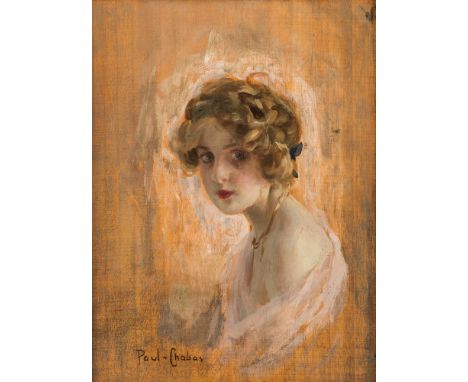 PAUL EMILE CHABAS (FRENCH 1869-1937)Portrait of Young Woman in Profile, oil on board31 x 24 cm (12 1/2 x 9 1/2 in.)signed low