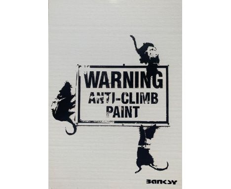 BANKSY X DISMALAND – D’APRESAnti Climb PaintPeinture aérosol et pochoir sur toile contrecollé sur carton, signé et tamponné «