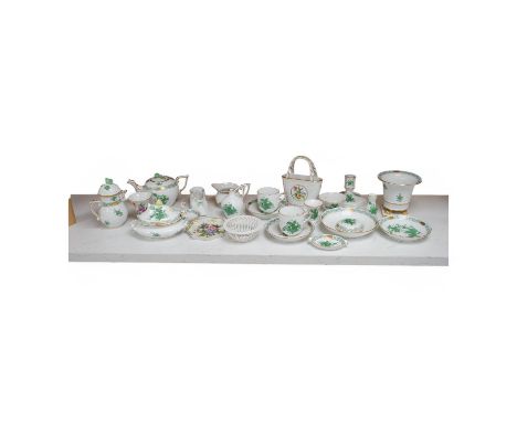 A collection of small items of Herend china: including eight items of a tea for two, a tureen and cover, a vase and various t