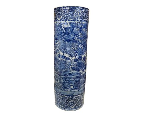 A Japanese  blue and white stick stand, 60cm high.Condition - good